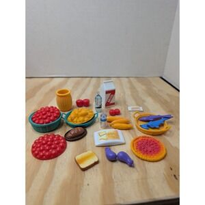 Barbie Sized Doll Food Kitchen Accessories Lot  Pizza Corn Milk Bottles